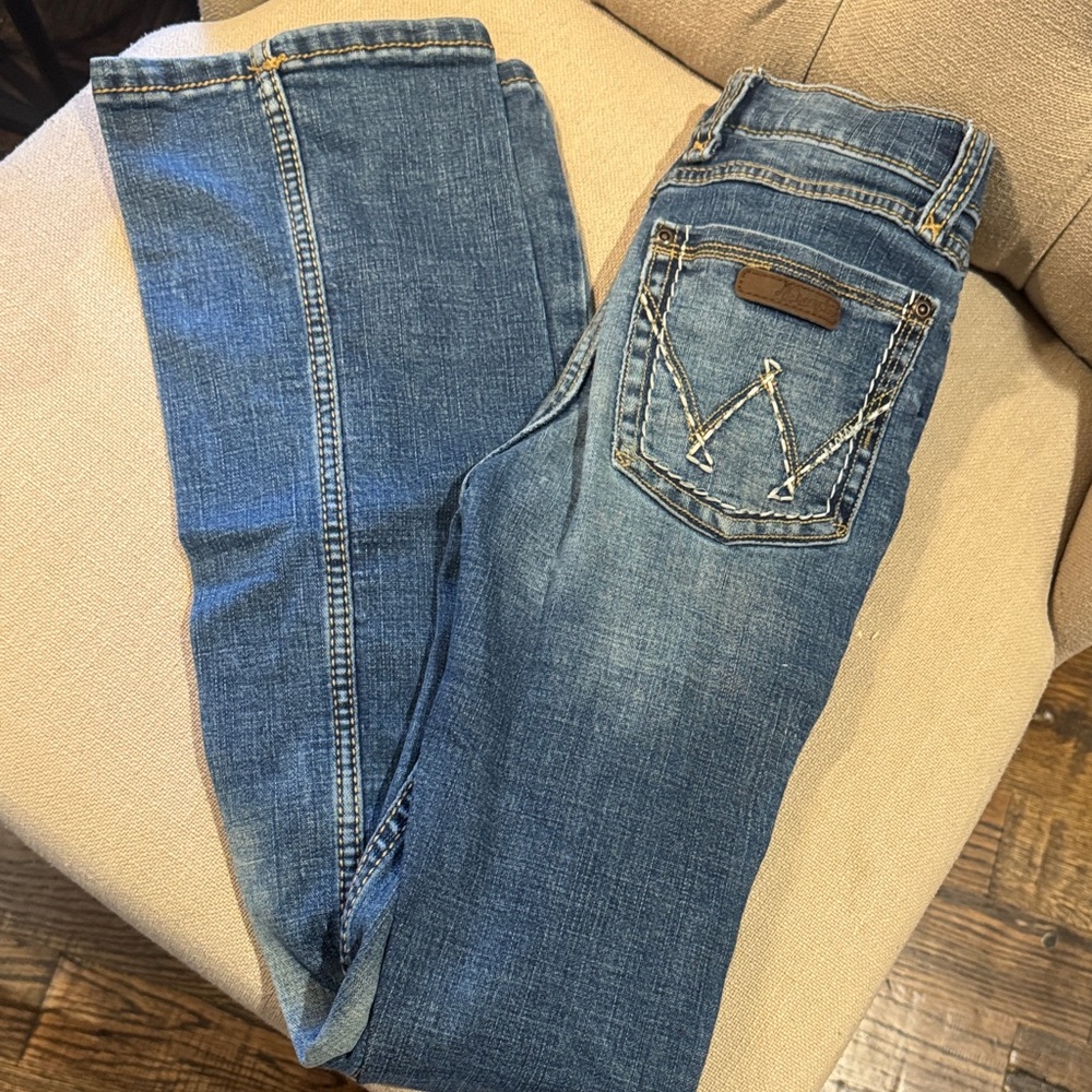 Wrangler Kids Blue Jeans with Stitch Detail